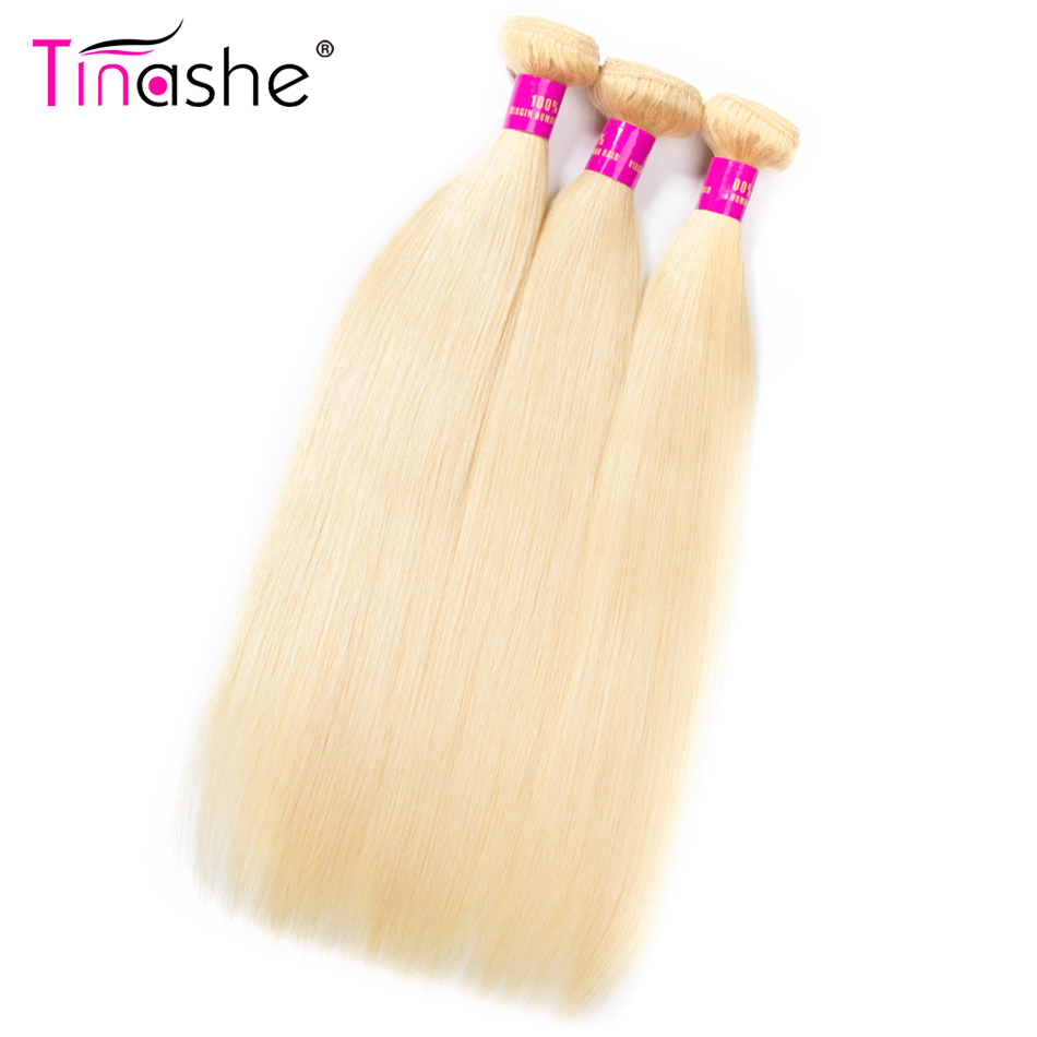 Tinash 머리 613 번들 브라질 머리 직조 번들 레미 인간의 머리카락 스트레이트 헤어 3 번들 10- 26 인치 금발 번들
